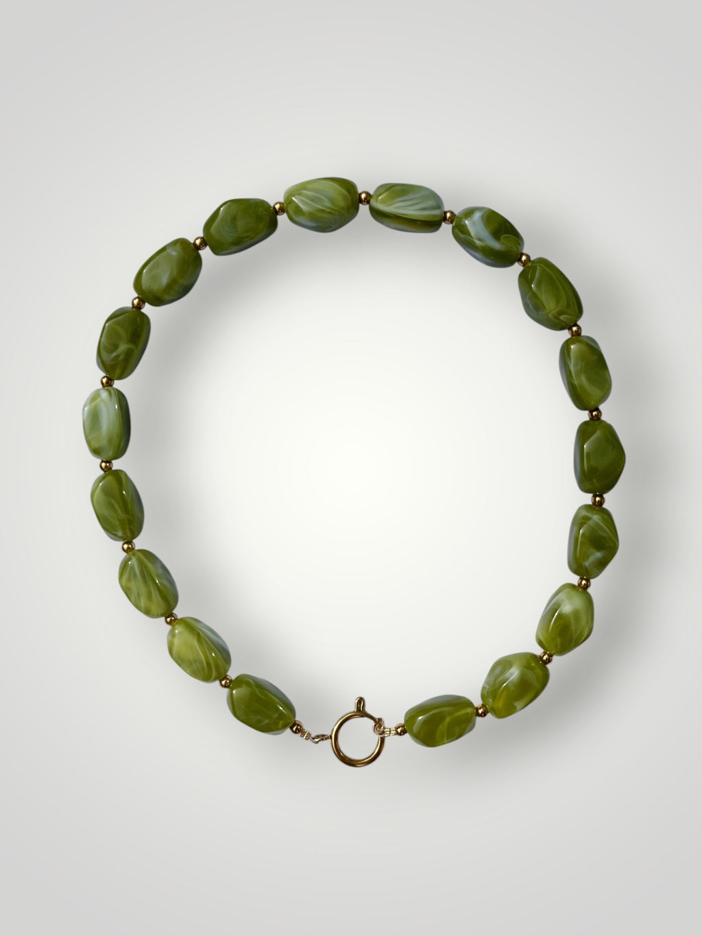 Nugget Necklace Olive Green
