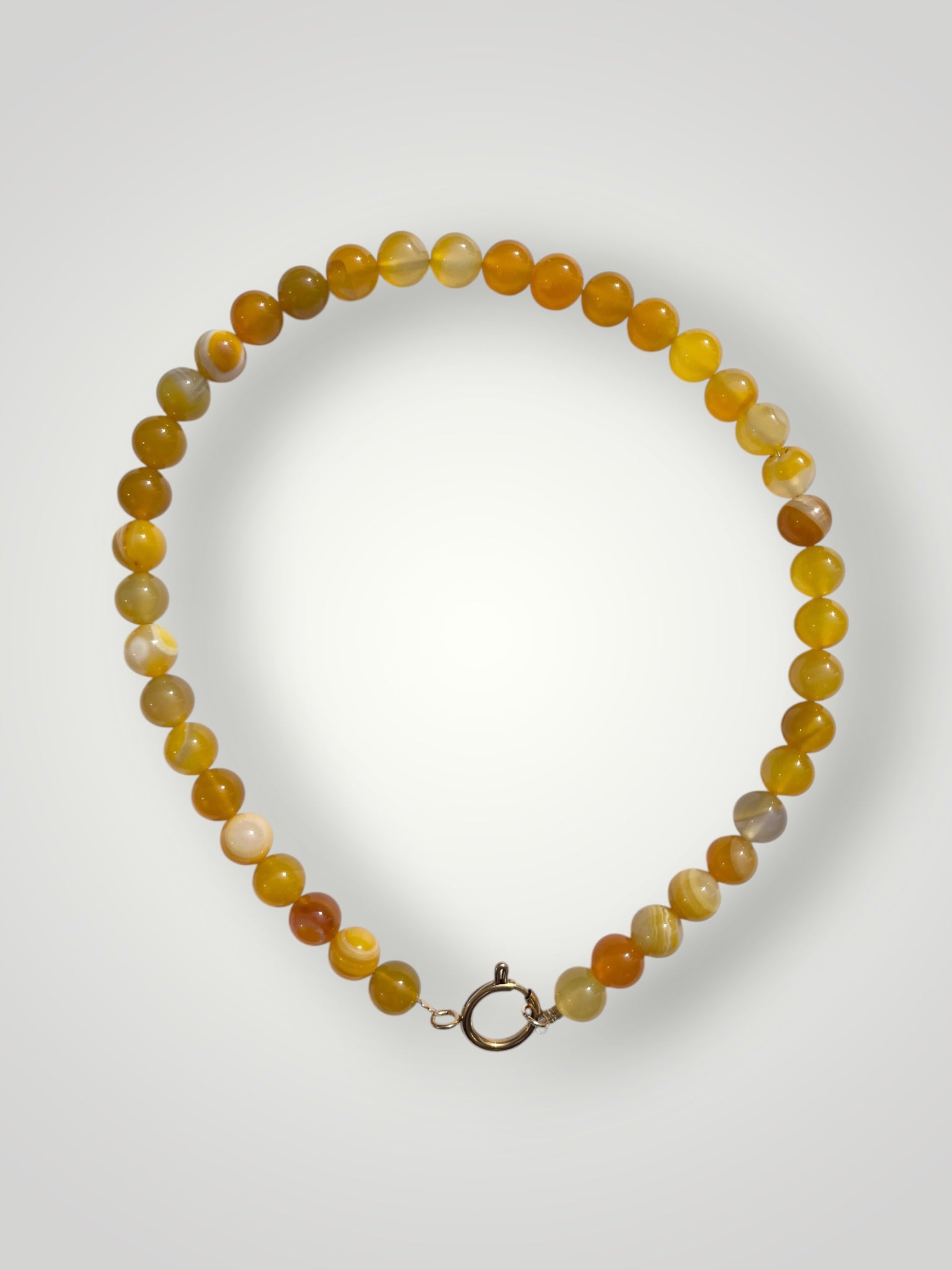 10mm Natural Stone Necklace Yellow Agate
