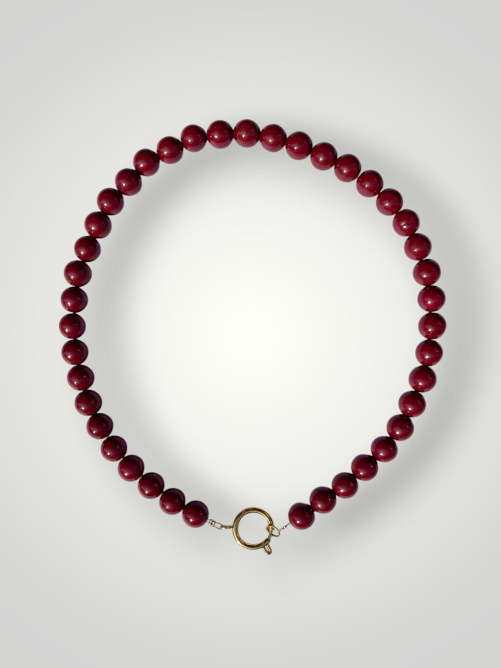 10mm Natural Stone Necklace Red Cinnabar