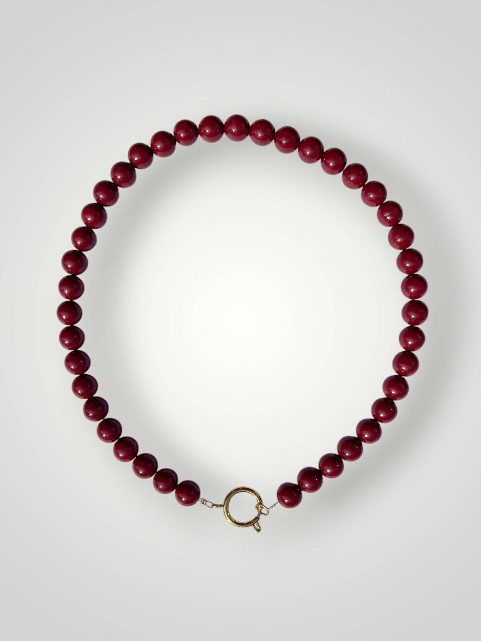 10mm Natural Stone Necklace Red Cinnabar