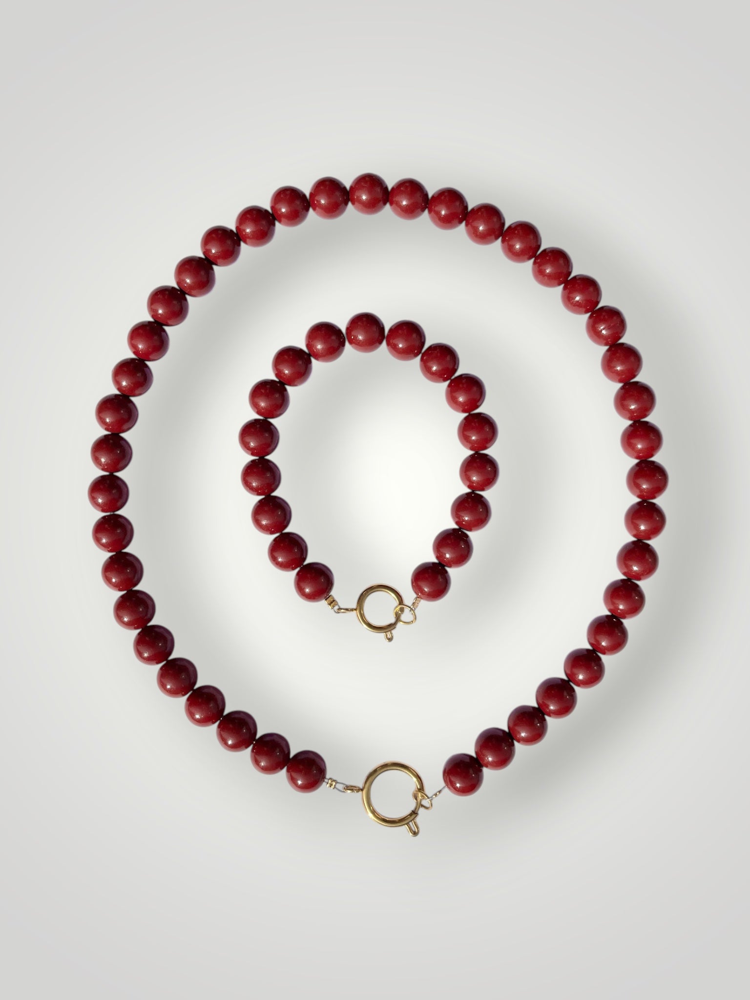 10mm Natural Stone Bracelet Red Cinnabar