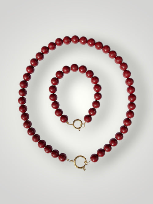 10mm Natural Stone Bracelet Red Cinnabar