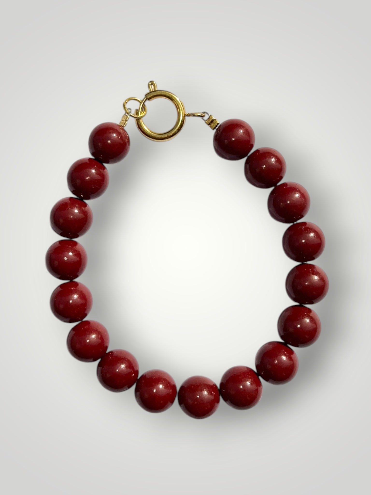 10mm Natural Stone Bracelet Red Cinnabar