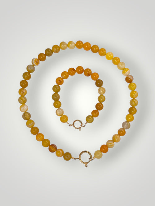 10mm Natural Stone Bracelet Yellow Agate