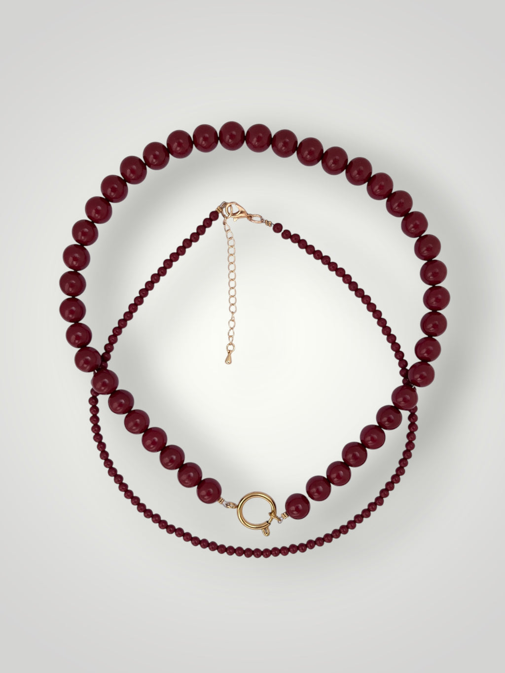 10mm Natural Stone Necklace Red Cinnabar
