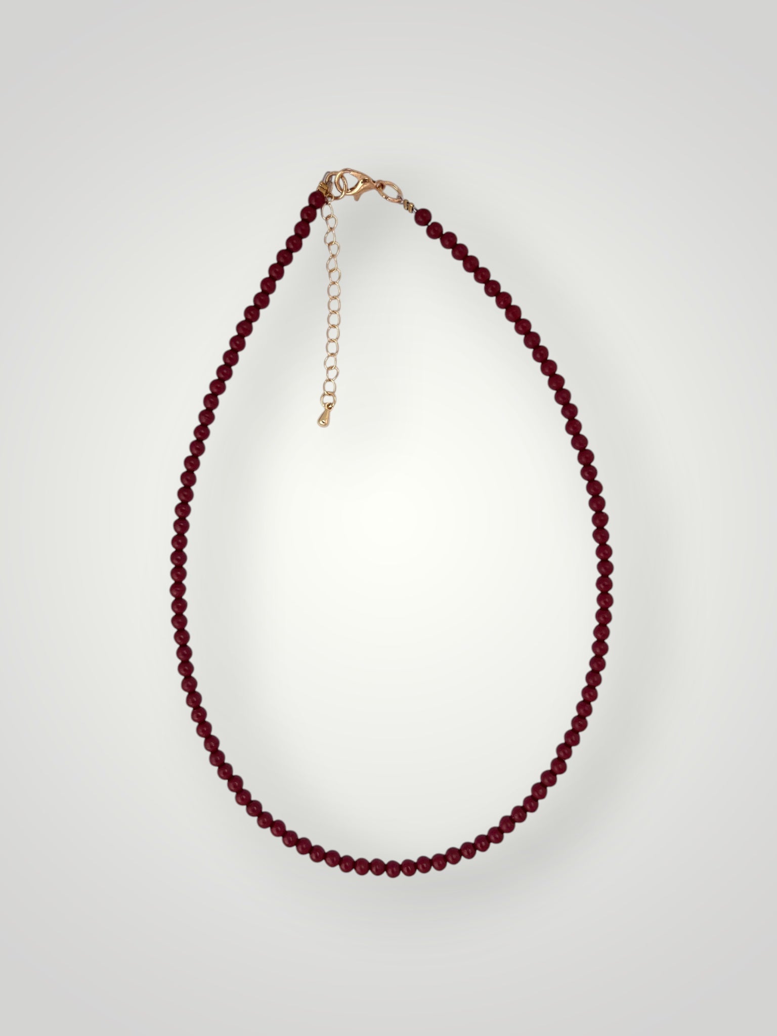 4mm Natural Stone Necklace Red Cinnabar