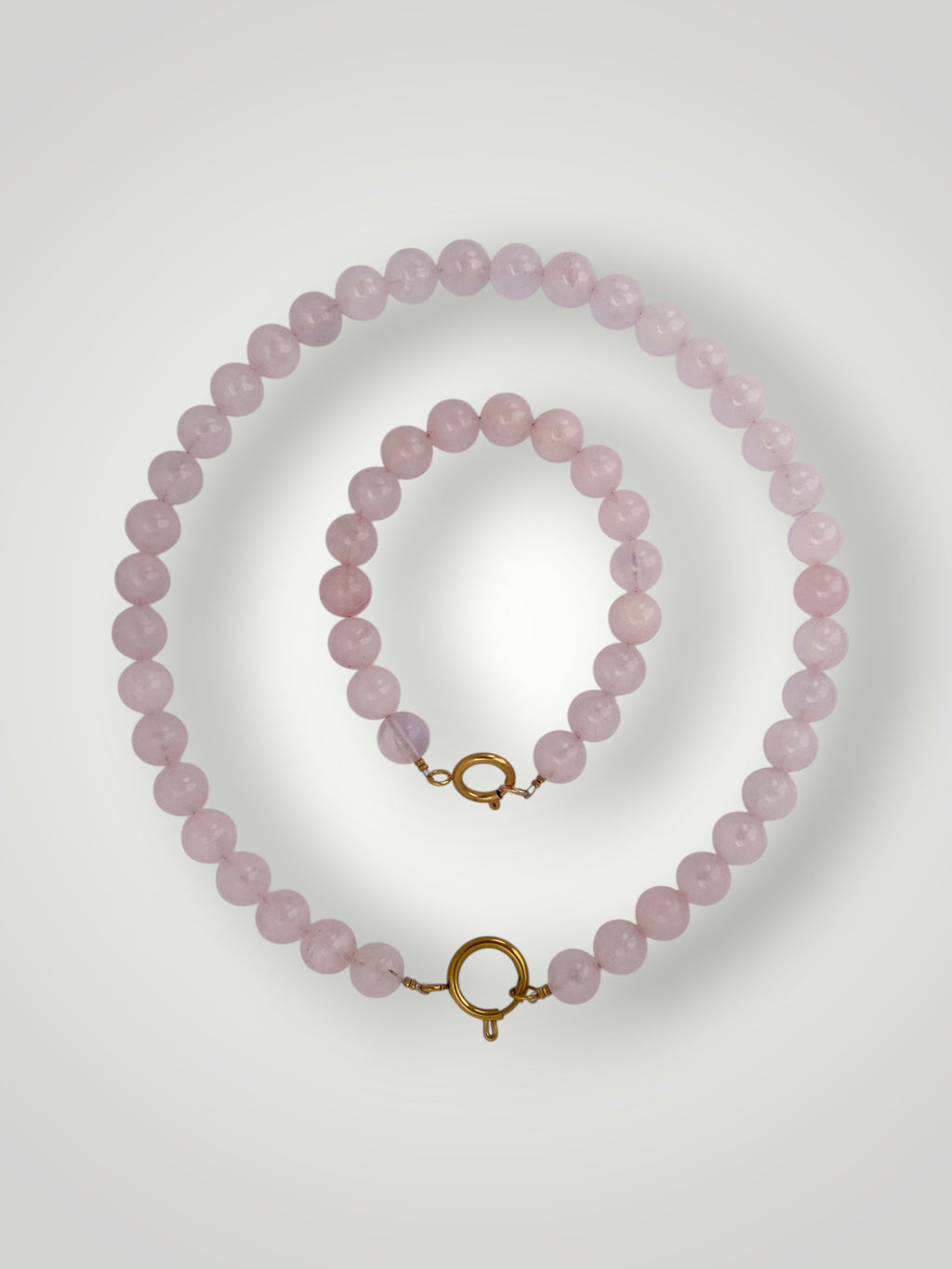 10mm Natural Stone Necklace Rose Quartz