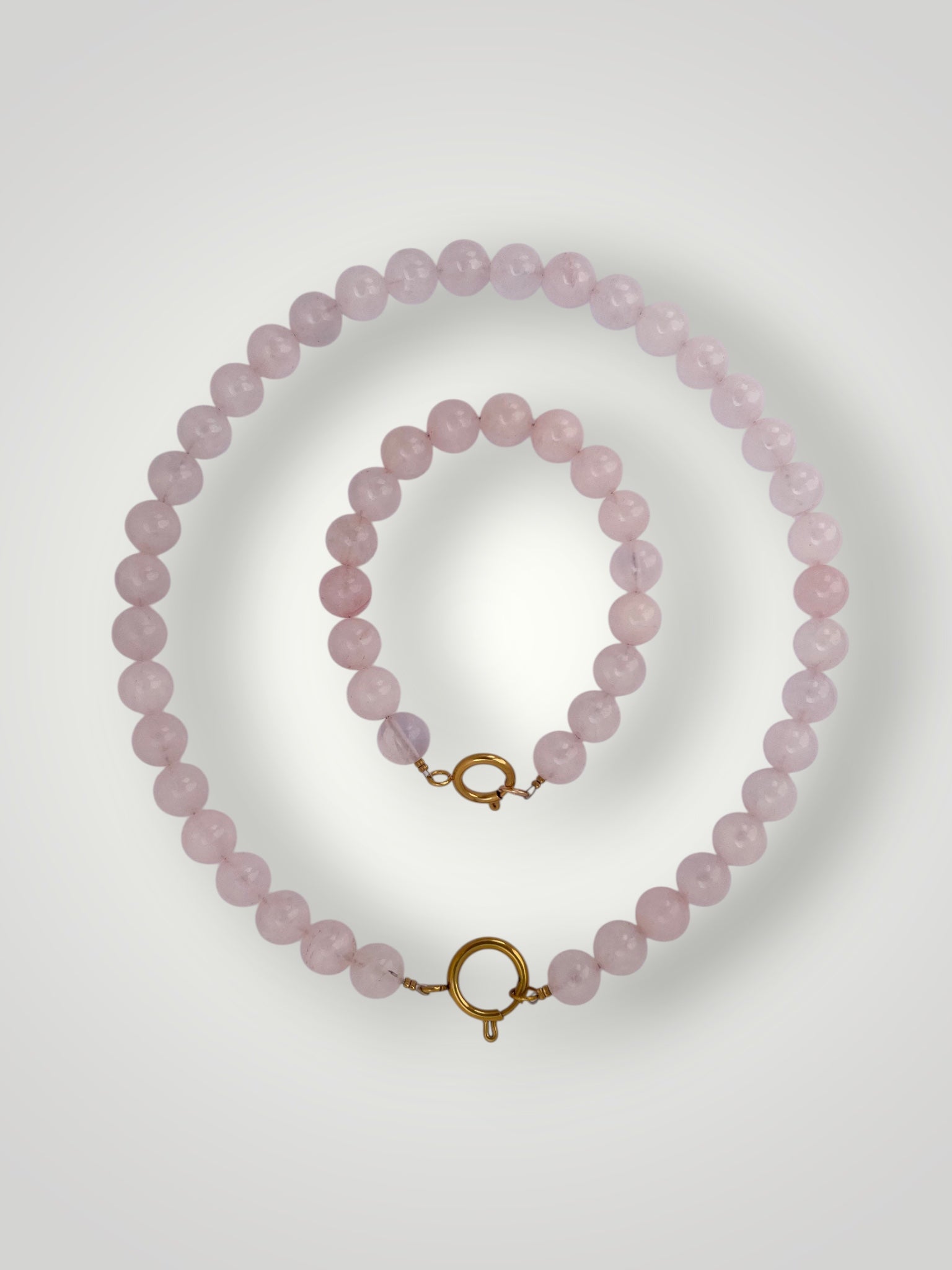 10mm Natural Stone Necklace Rose Quartz