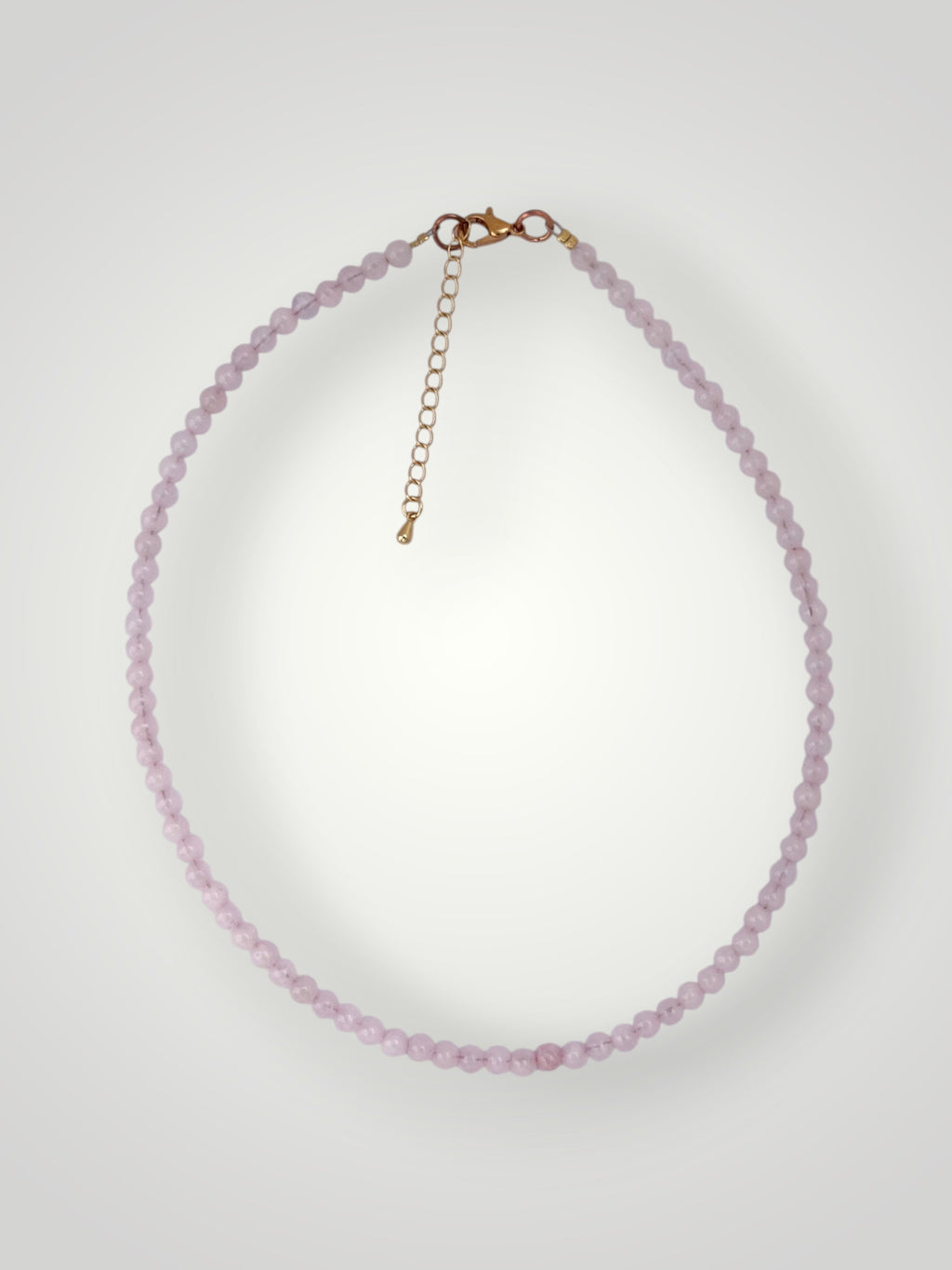 4mm Natural Stone Necklace Rose Quartz