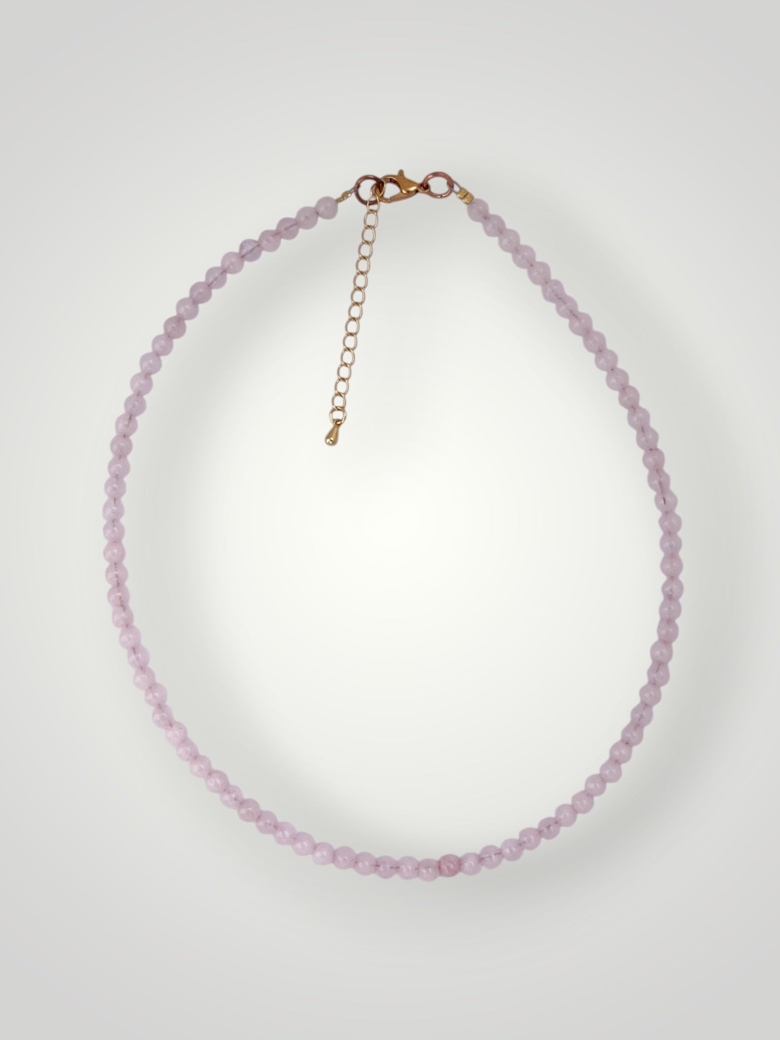 4mm Natural Stone Necklace Rose Quartz