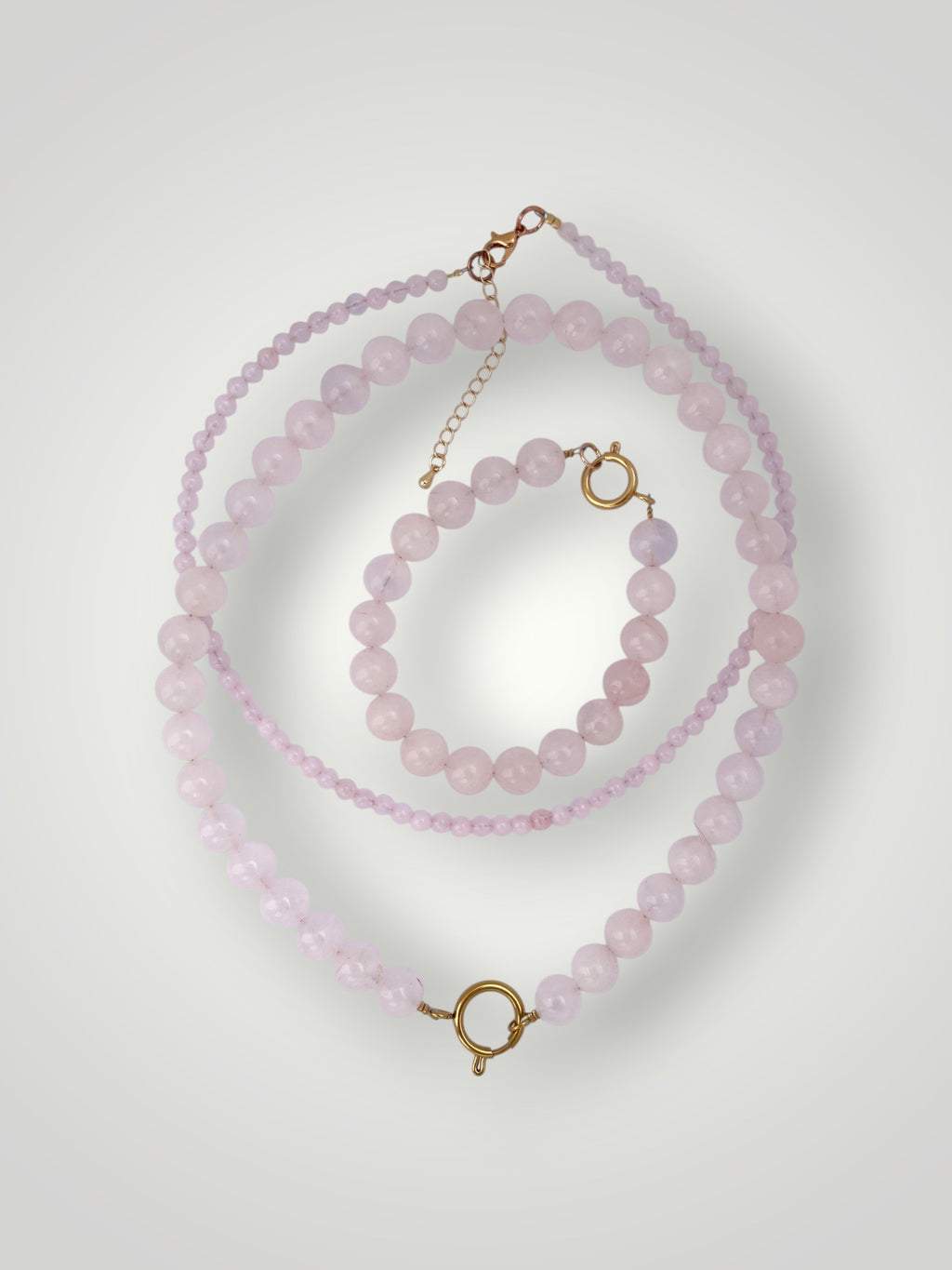 4mm Natural Stone Necklace Rose Quartz