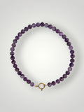 10mm Natural Stone Necklace Amethyst