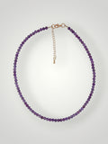 4mm Natural Stone Necklace Amethyst