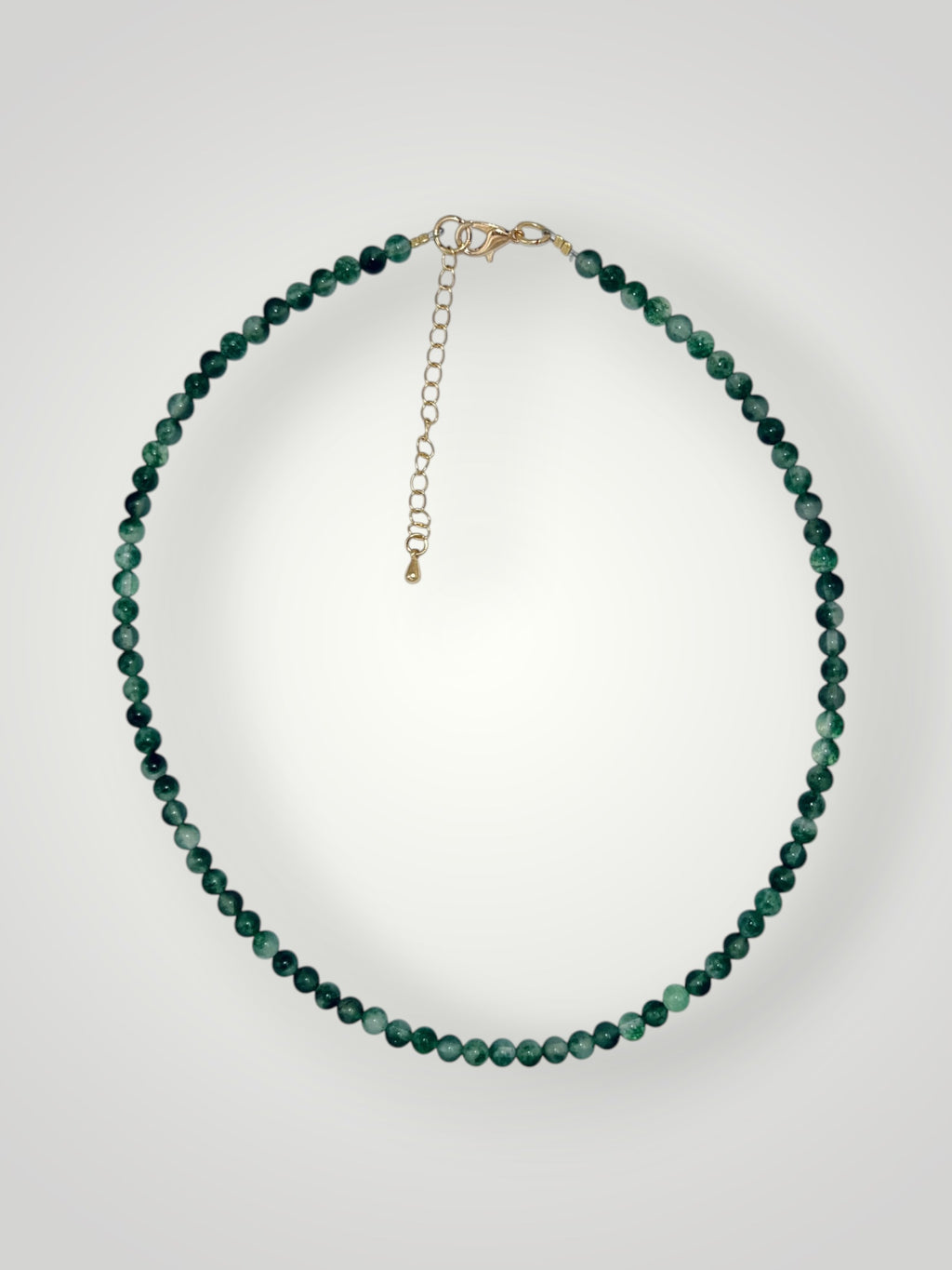4mm Natural Stone Necklace Green Agate