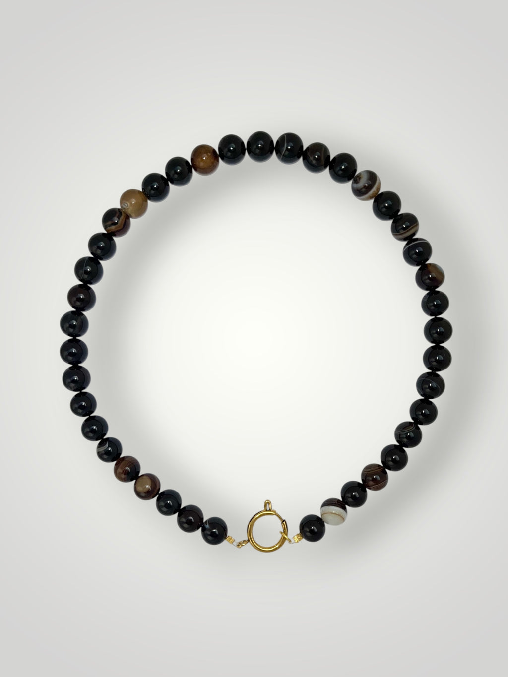 10mm Natural Stone Necklace Brown Agate