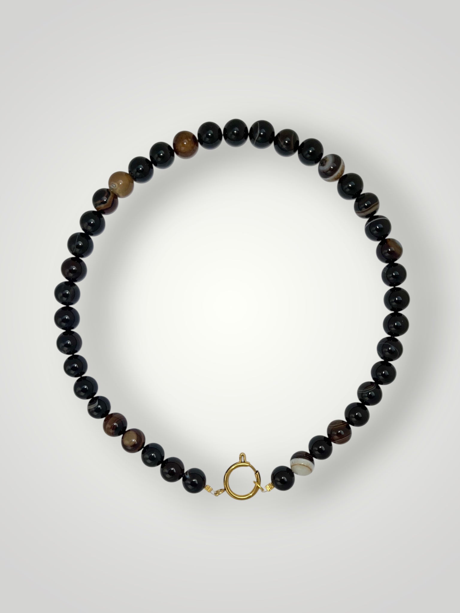 10mm Natural Stone Necklace Brown Agate