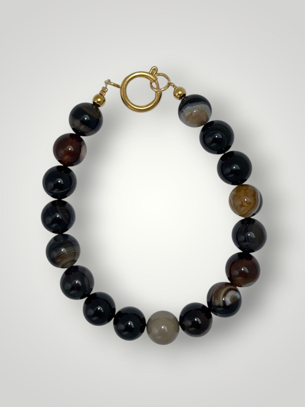 10mm Natural Stone Bracelet Brown Agate