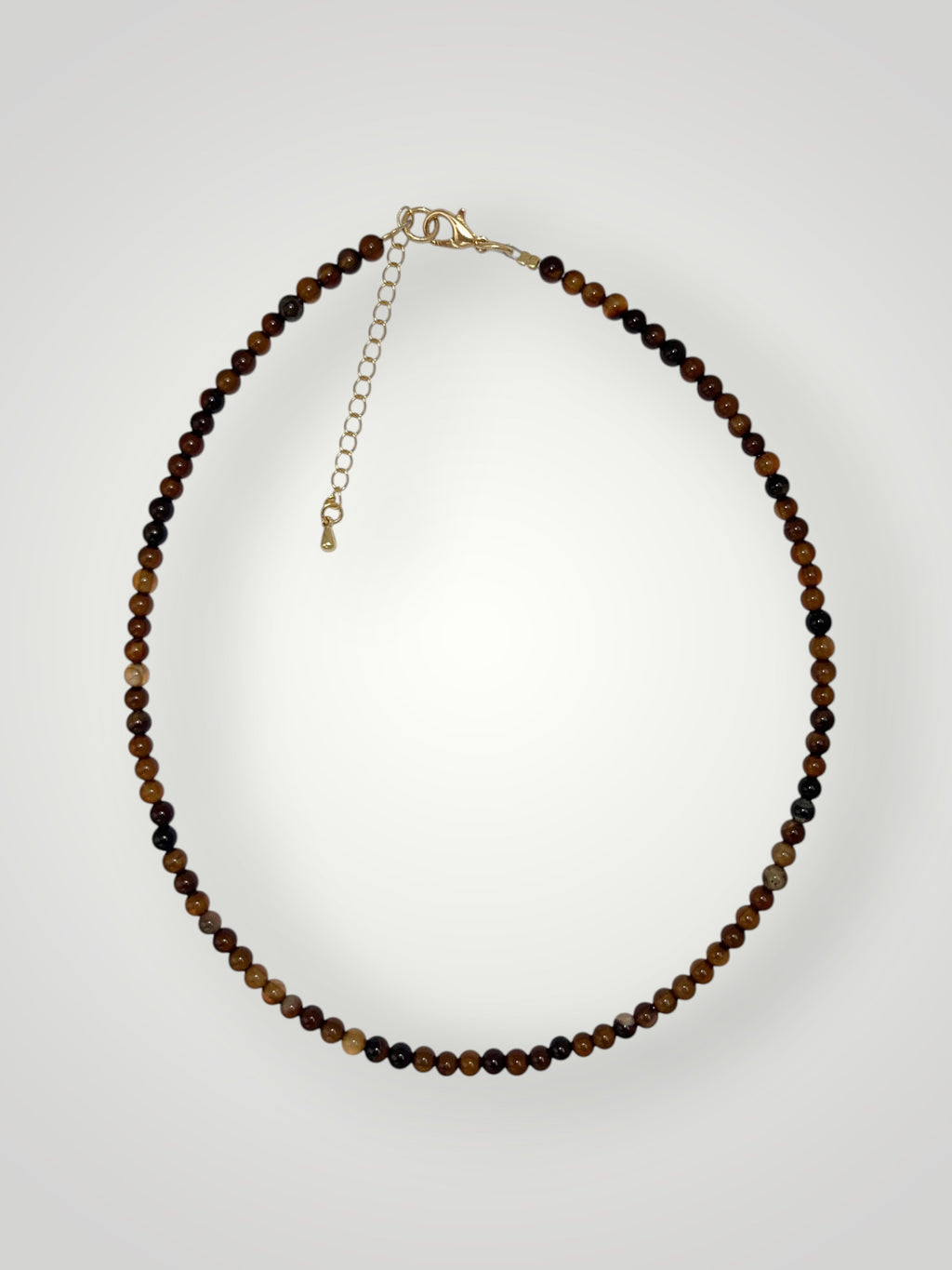 4mm Natural Stone Necklace Brown Agate