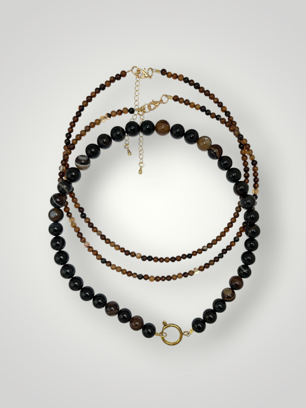 4mm Natural Stone Necklace Brown Agate