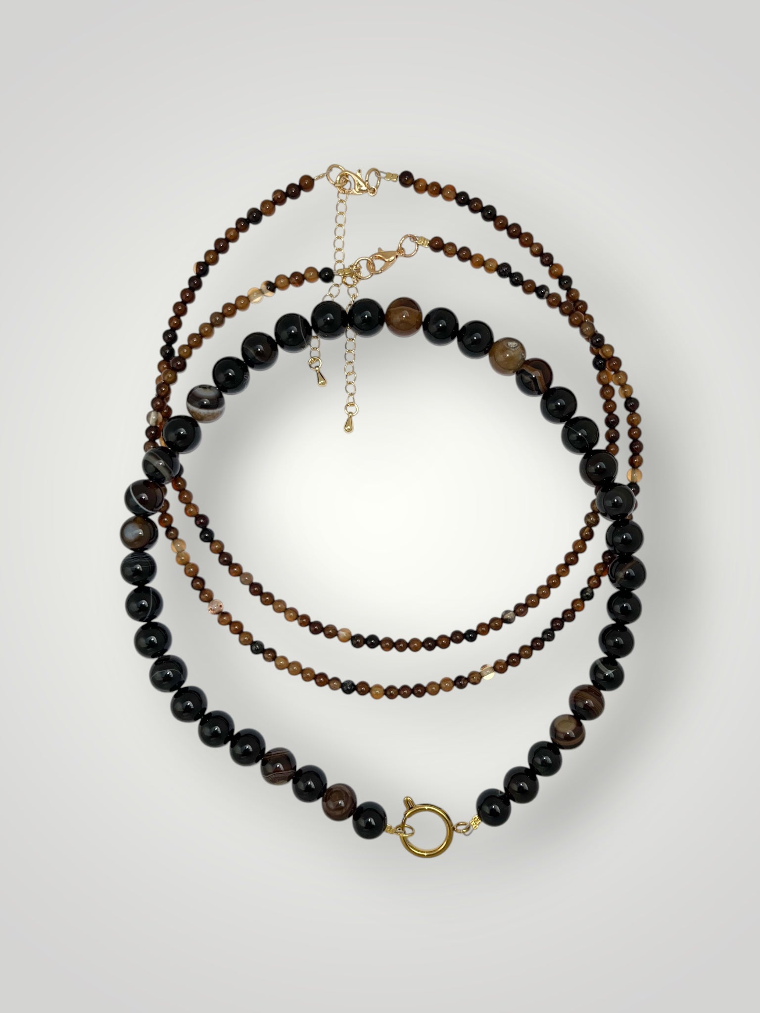 10mm Natural Stone Necklace Brown Agate