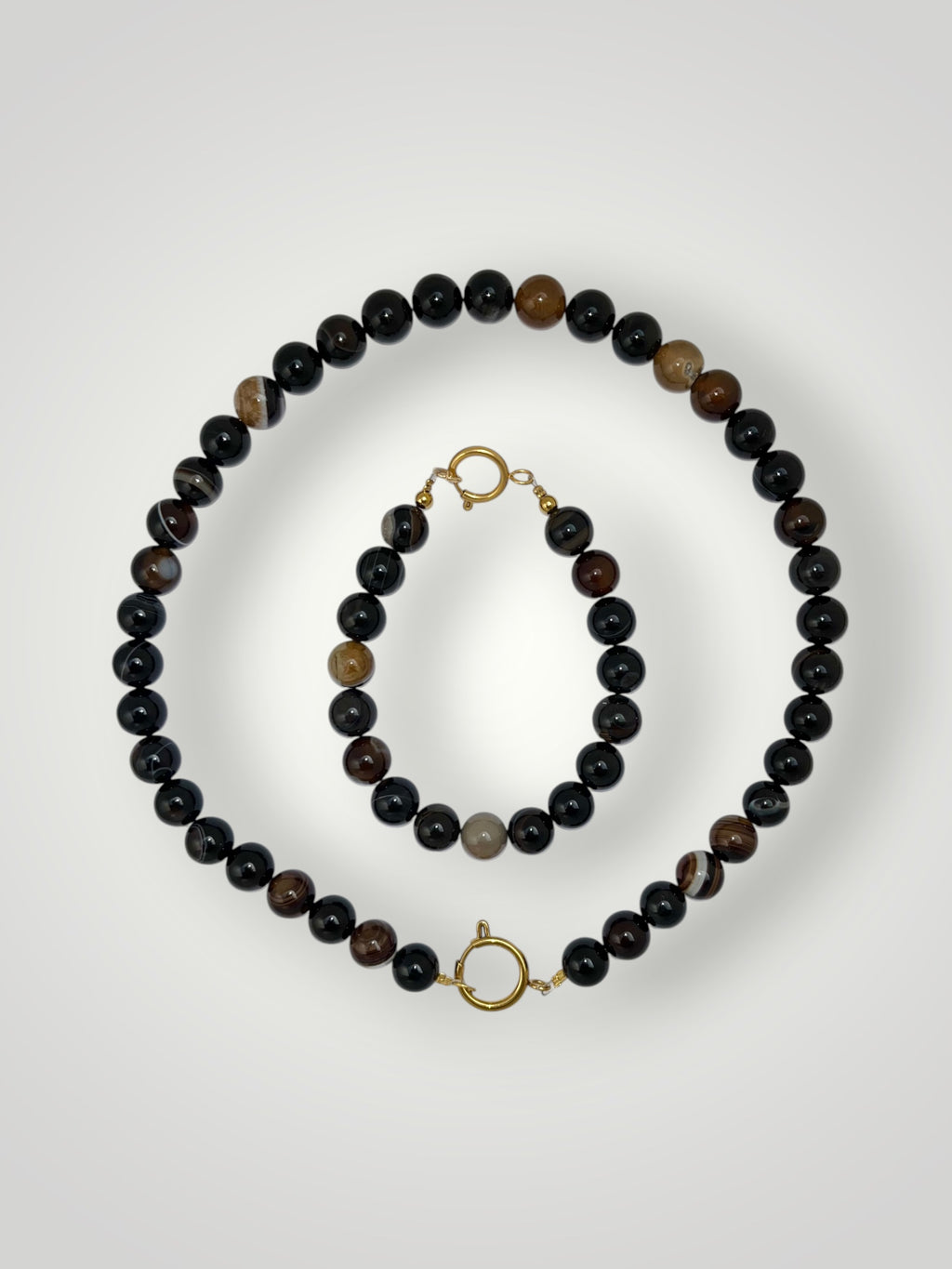 10mm Natural Stone Bracelet Brown Agate