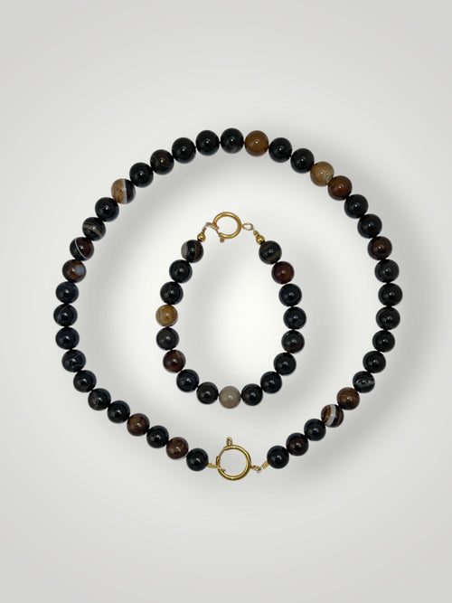 10mm Natural Stone Bracelet Brown Agate