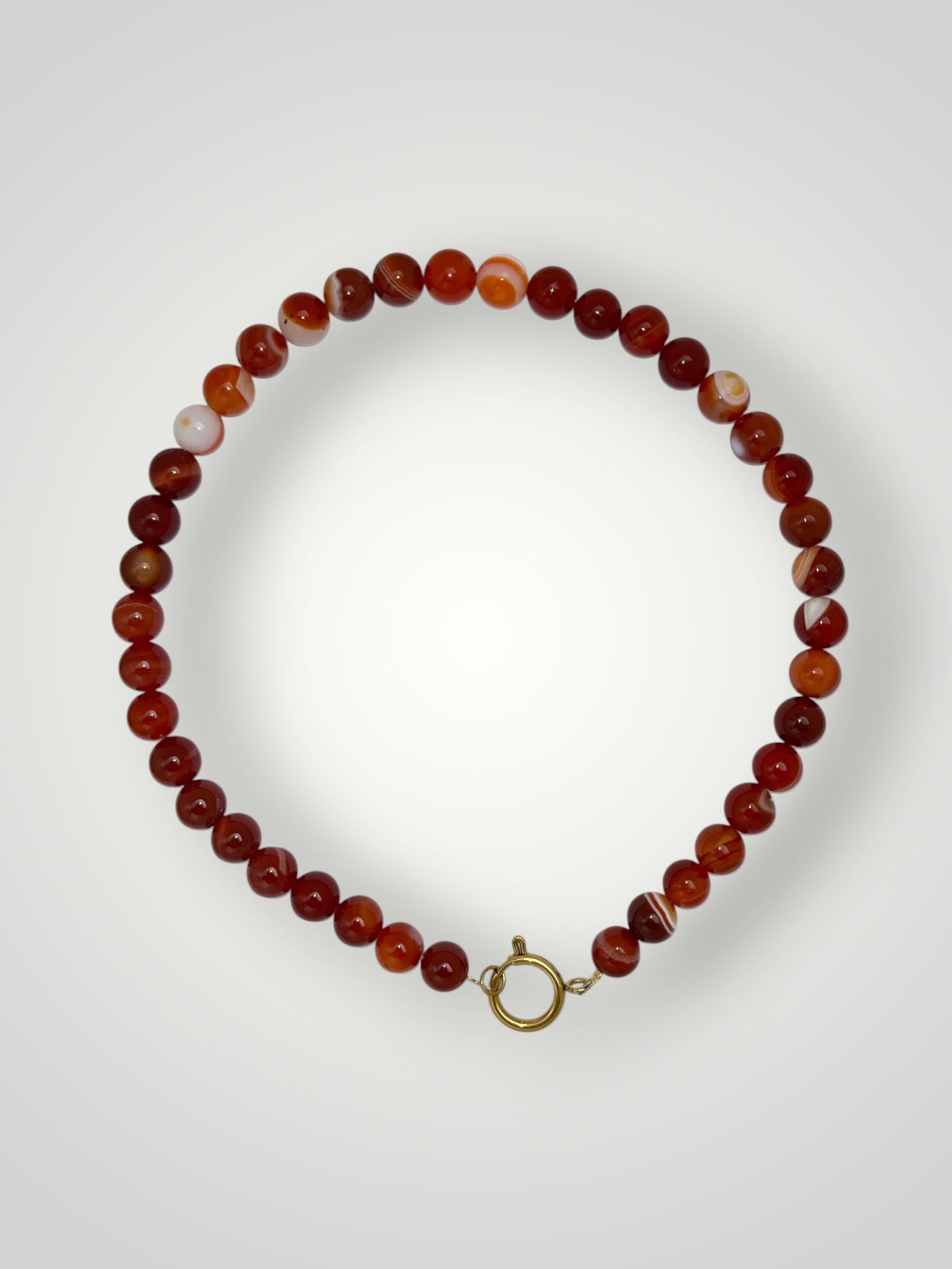 10mm Natural Stone Necklace Carneole