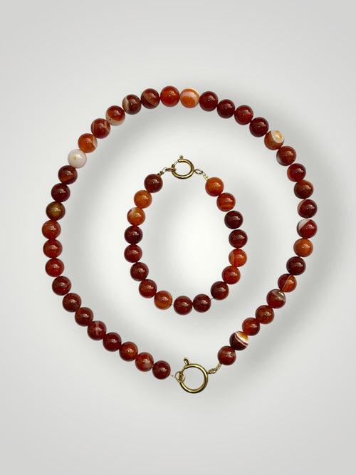 10mm Natural Stone Bracelet Carneole