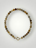 10mm Natural Stone Necklace Chrysanthemum Agate