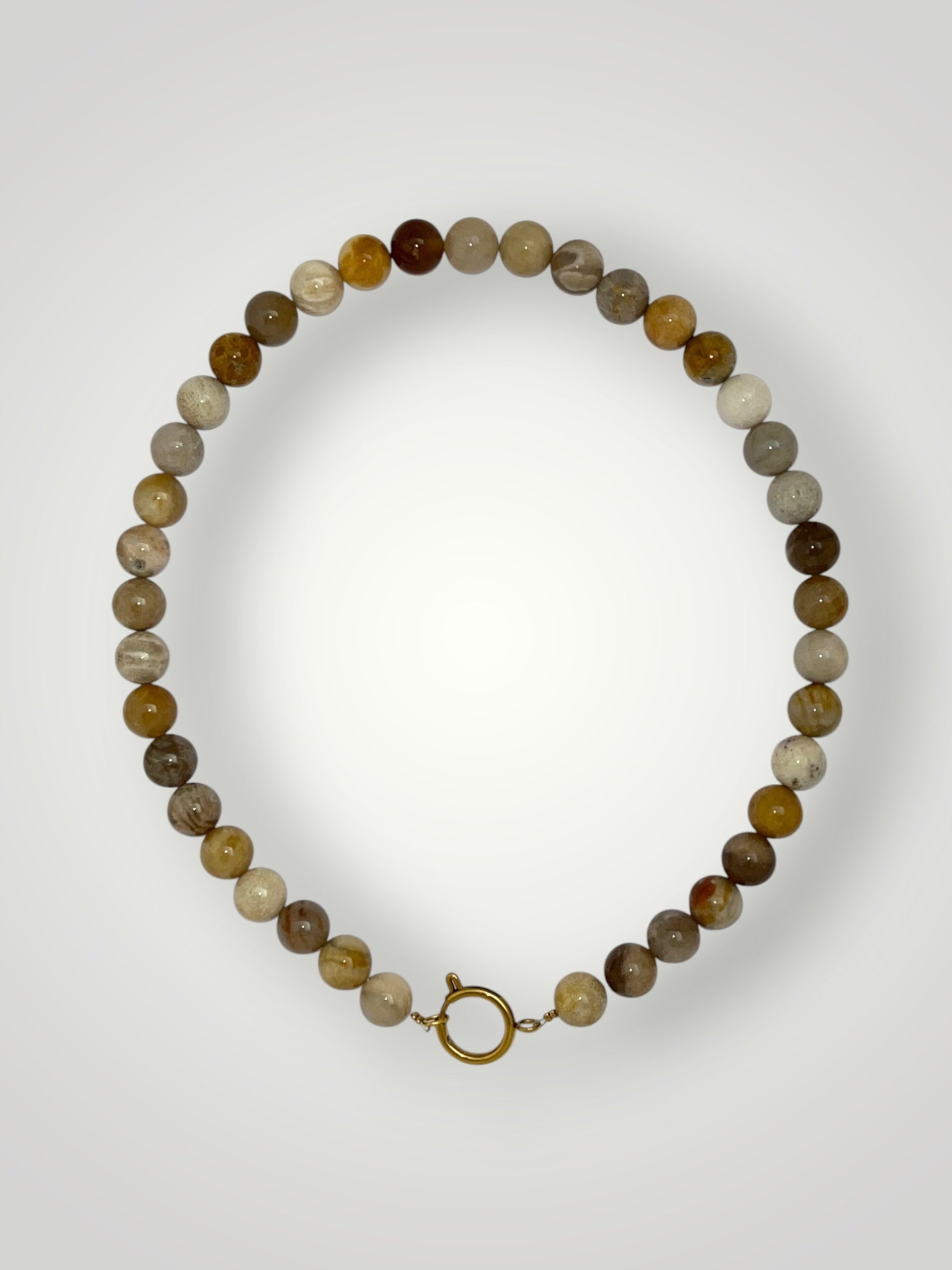 10mm Natural Stone Necklace Chrysanthemum Agate