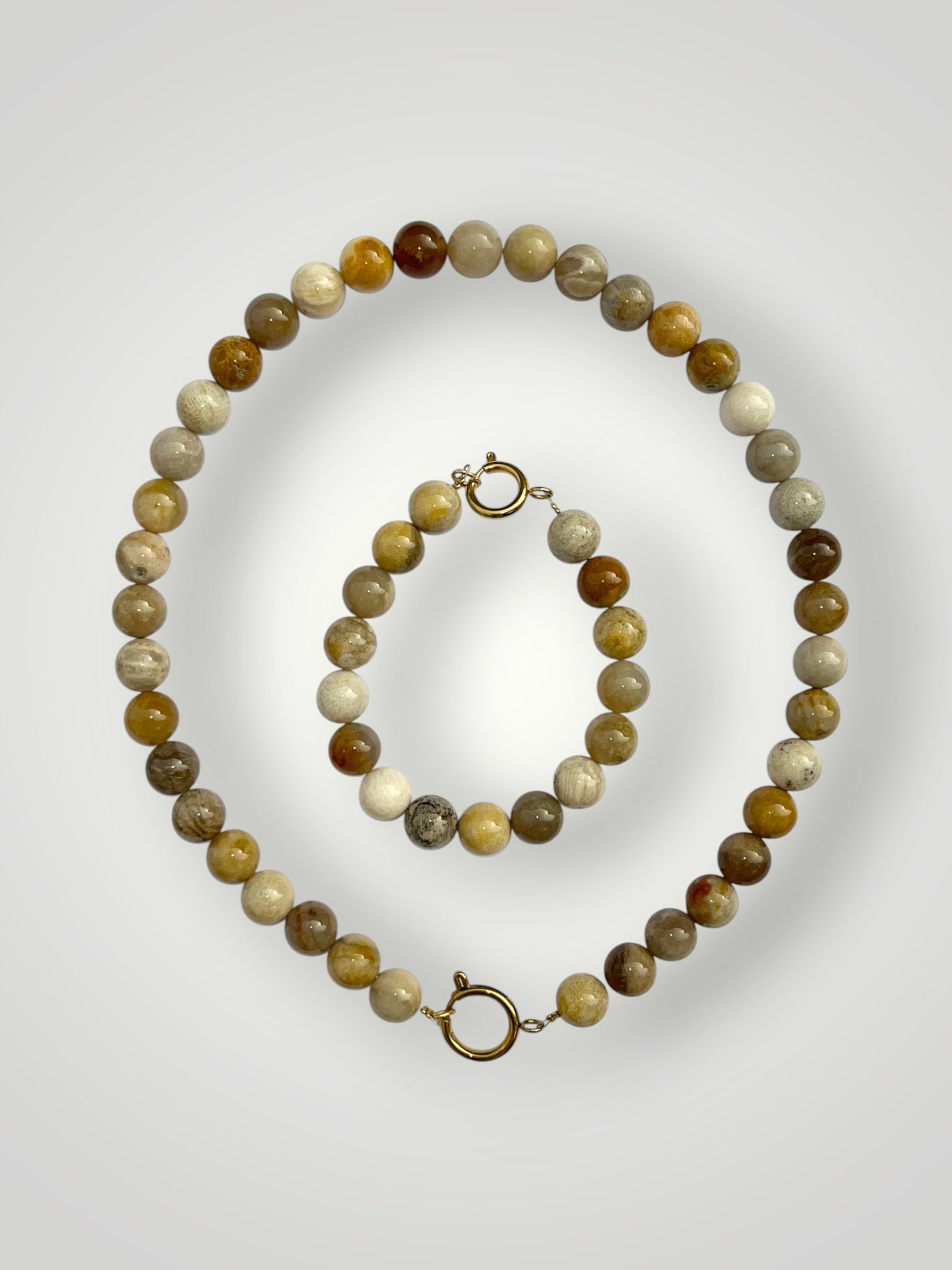 10mm Natural Stone Bracelet Chrysanthemum Agate
