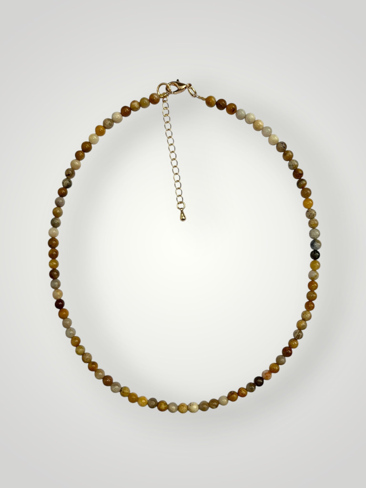 4mm Natural Stone Necklace Chrysanthemum Agate