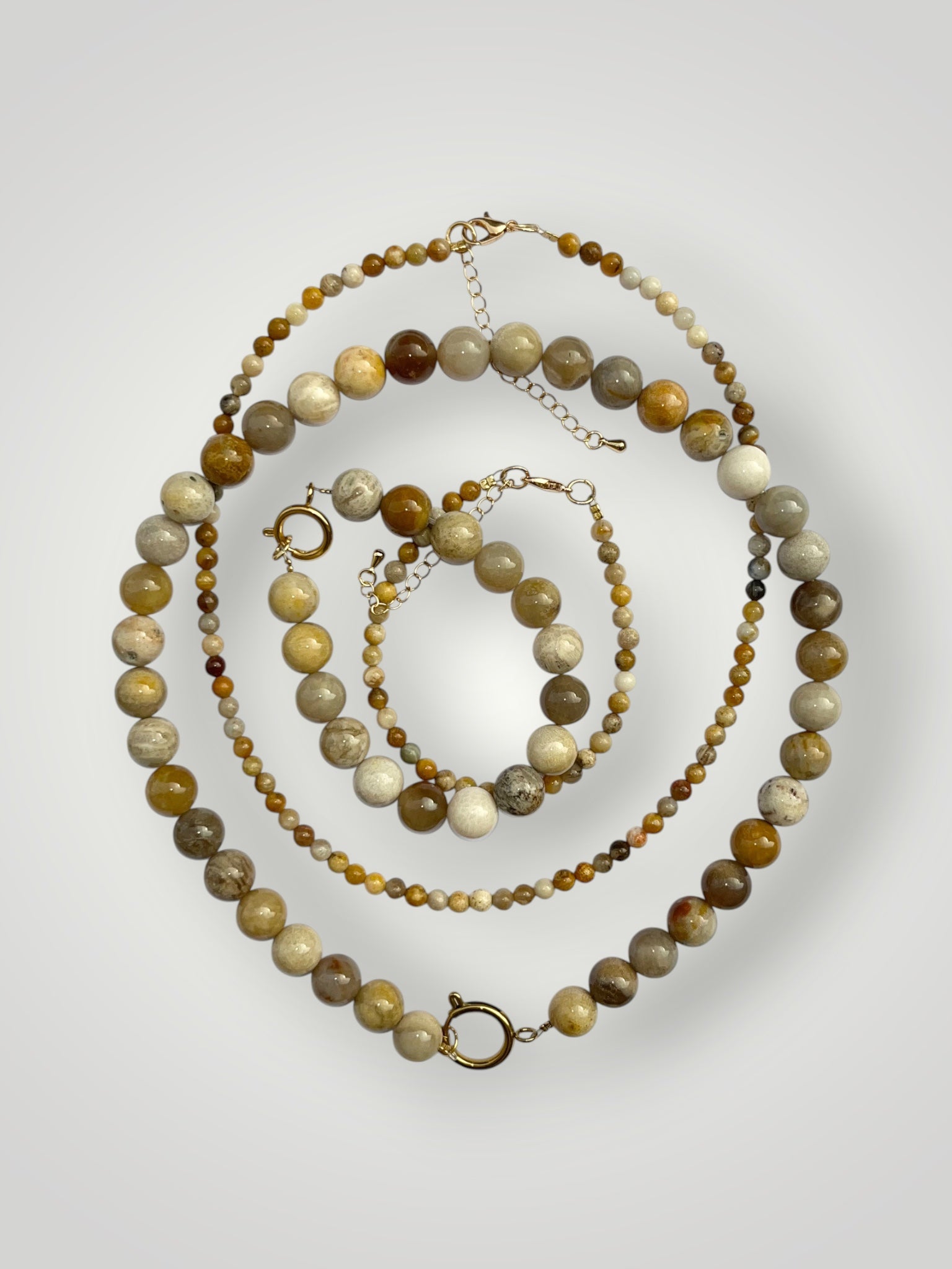 10mm Natural Stone Bracelet Chrysanthemum Agate