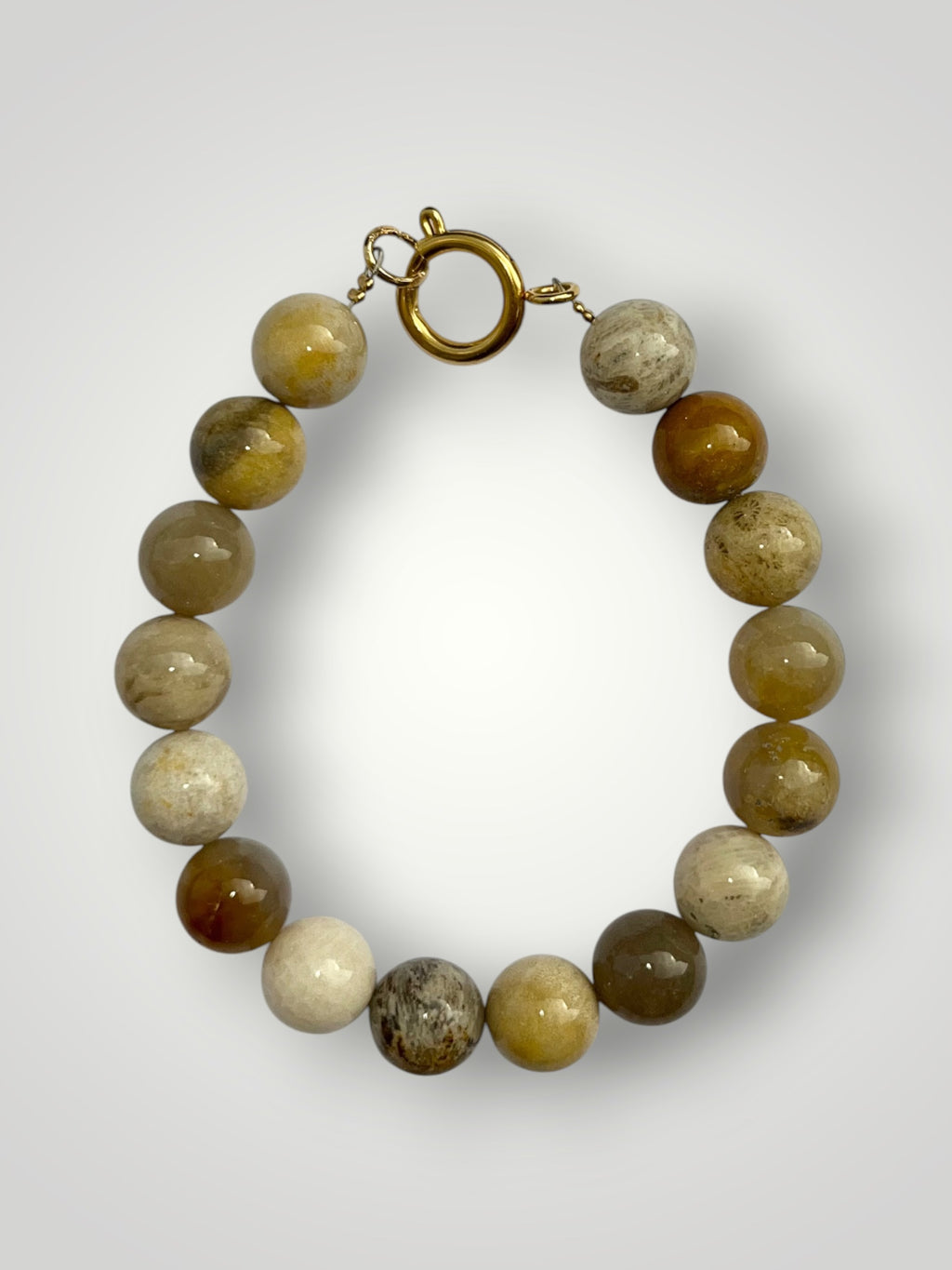 10mm Natural Stone Bracelet Chrysanthemum Agate