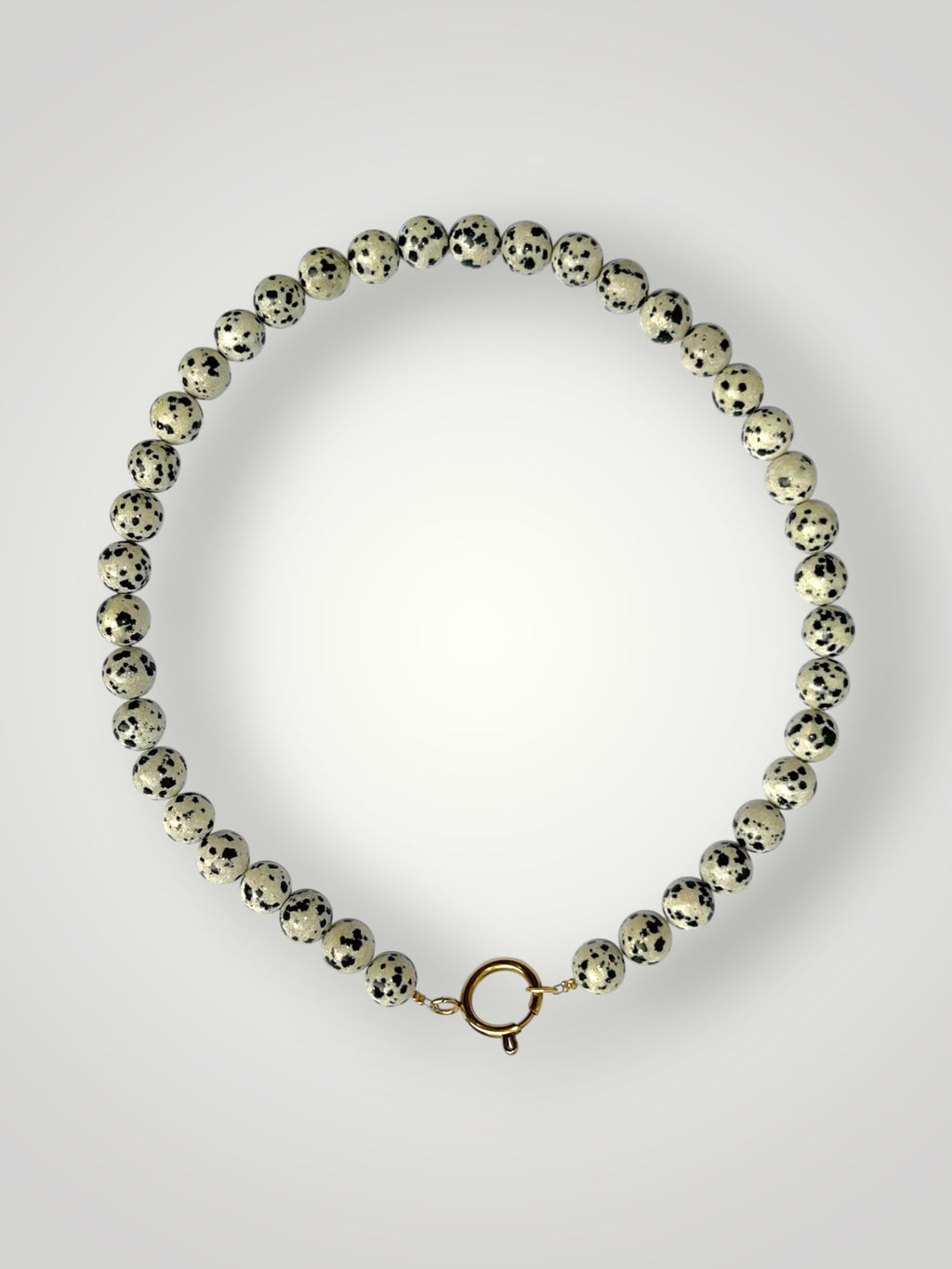 10mm Natural Stone Necklace Dalmatian Jasper