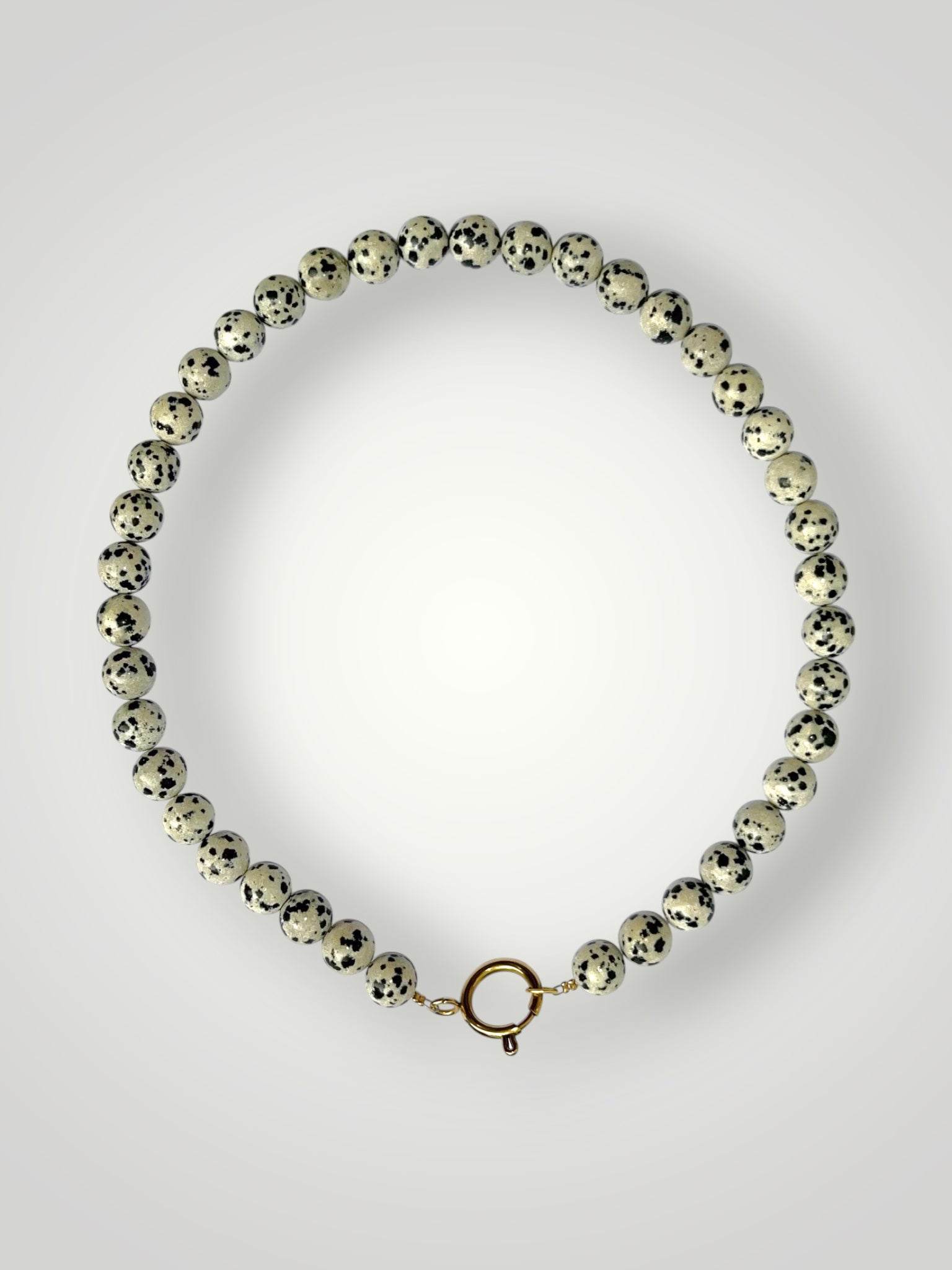 10mm Natural Stone Necklace Dalmatian Jasper