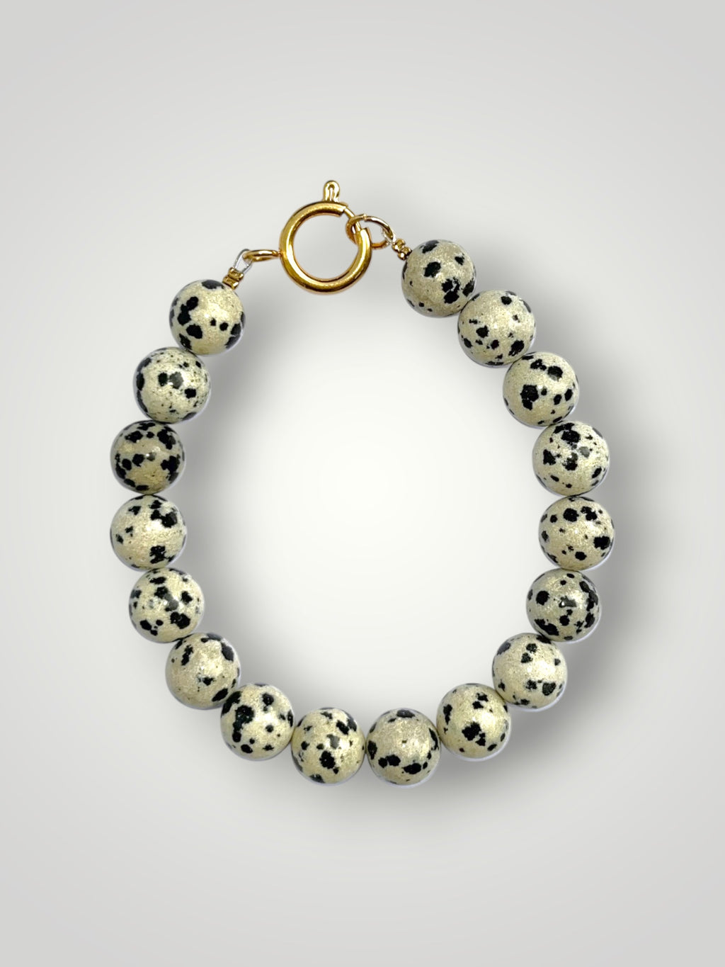 10mm Natural Stone Bracelet Dalmatian Jasper