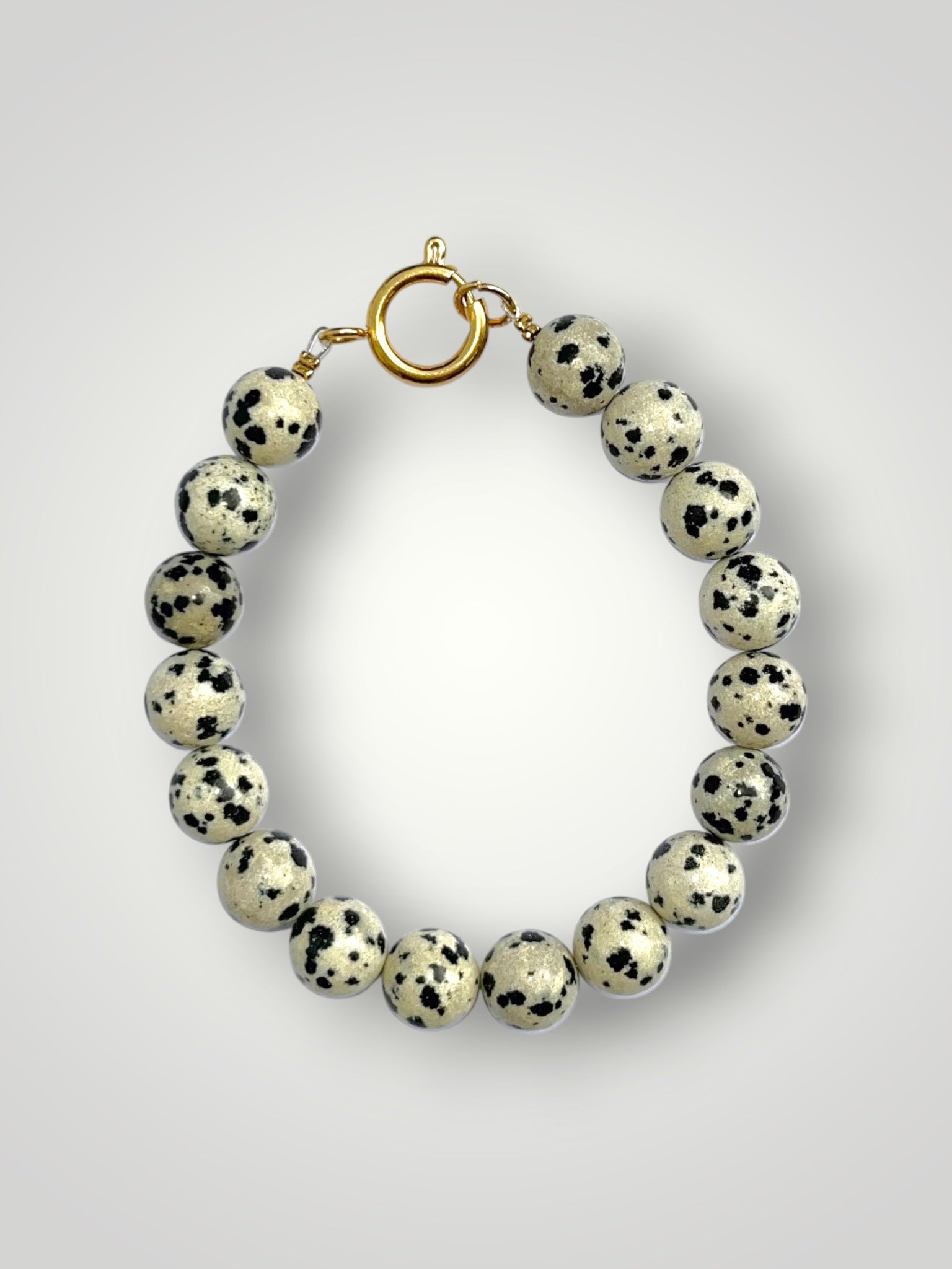 10mm Natural Stone Bracelet Dalmatian Jasper