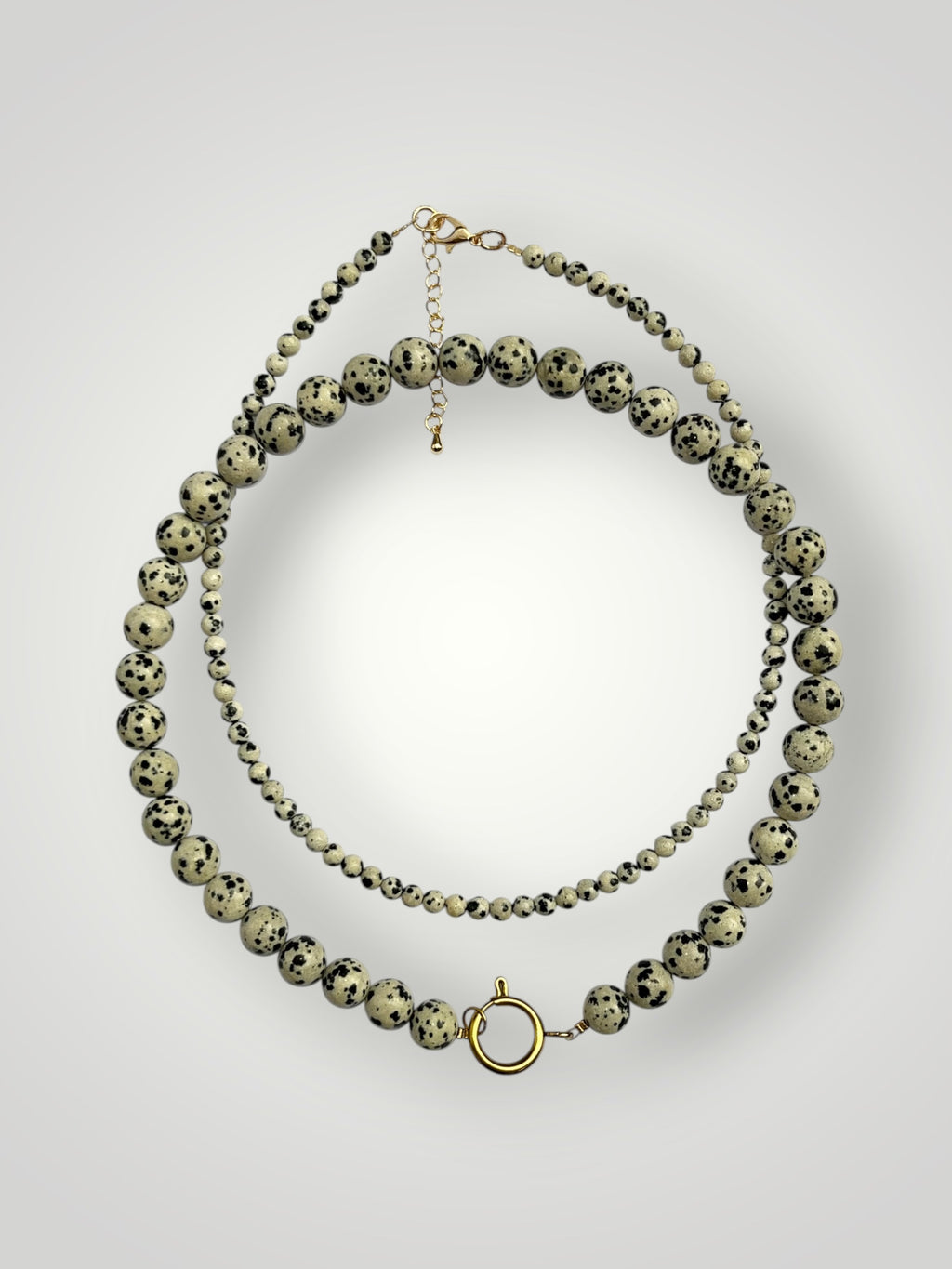 4mm Natural Stone Necklace Dalmation Jasper