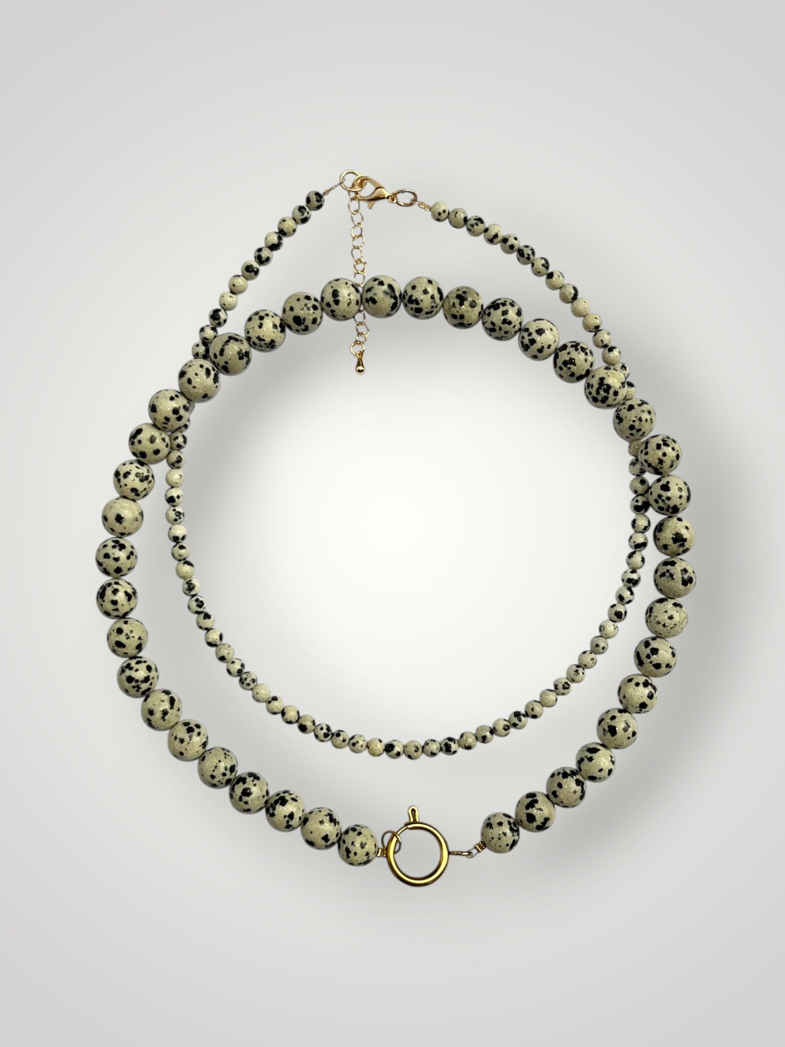 4mm Natural Stone Necklace Dalmation Jasper