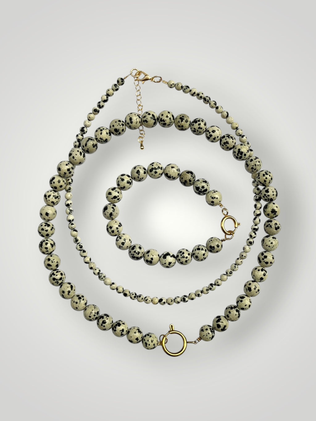 4mm Natural Stone Necklace Dalmation Jasper