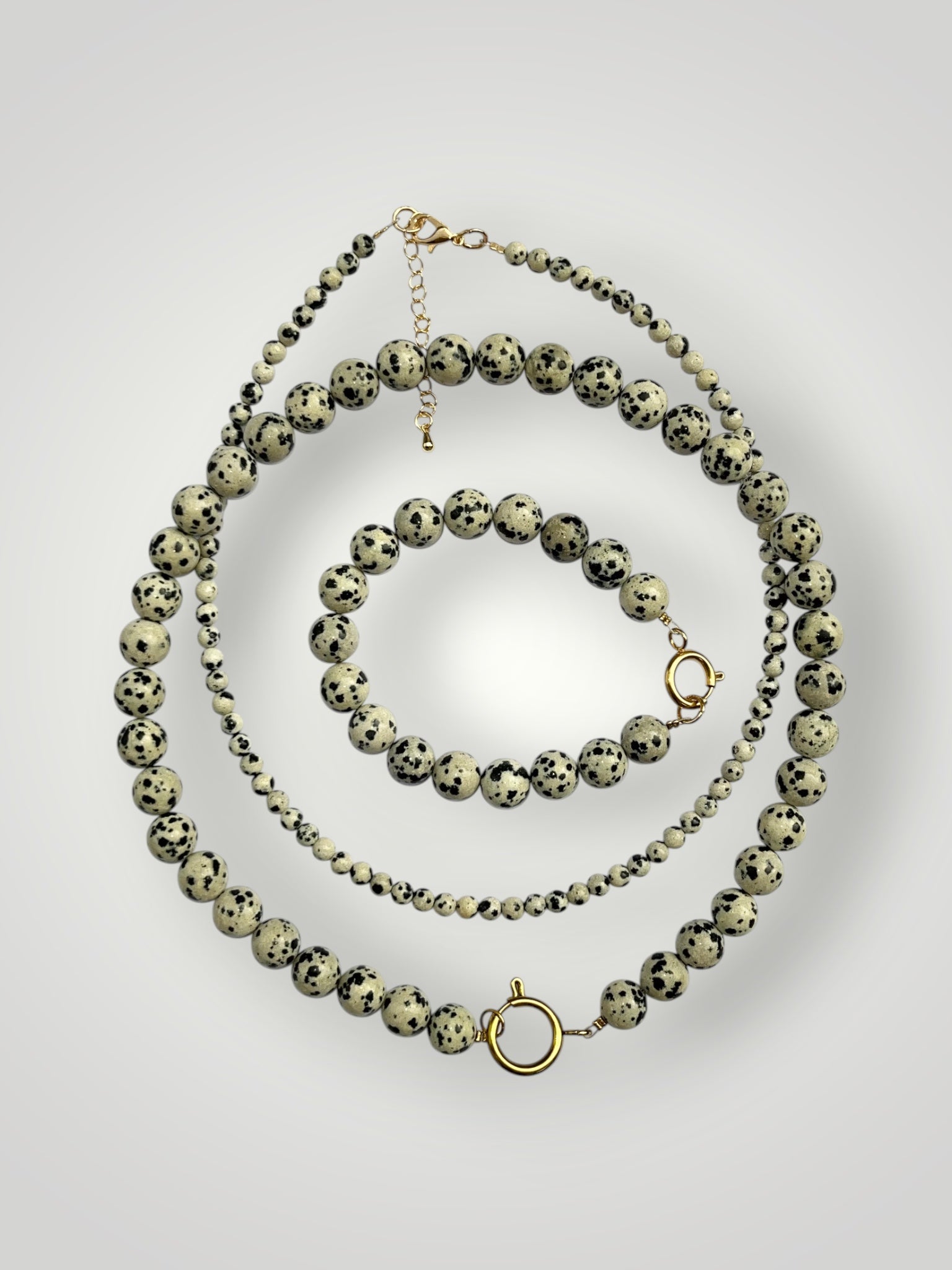 4mm Natural Stone Necklace Dalmation Jasper