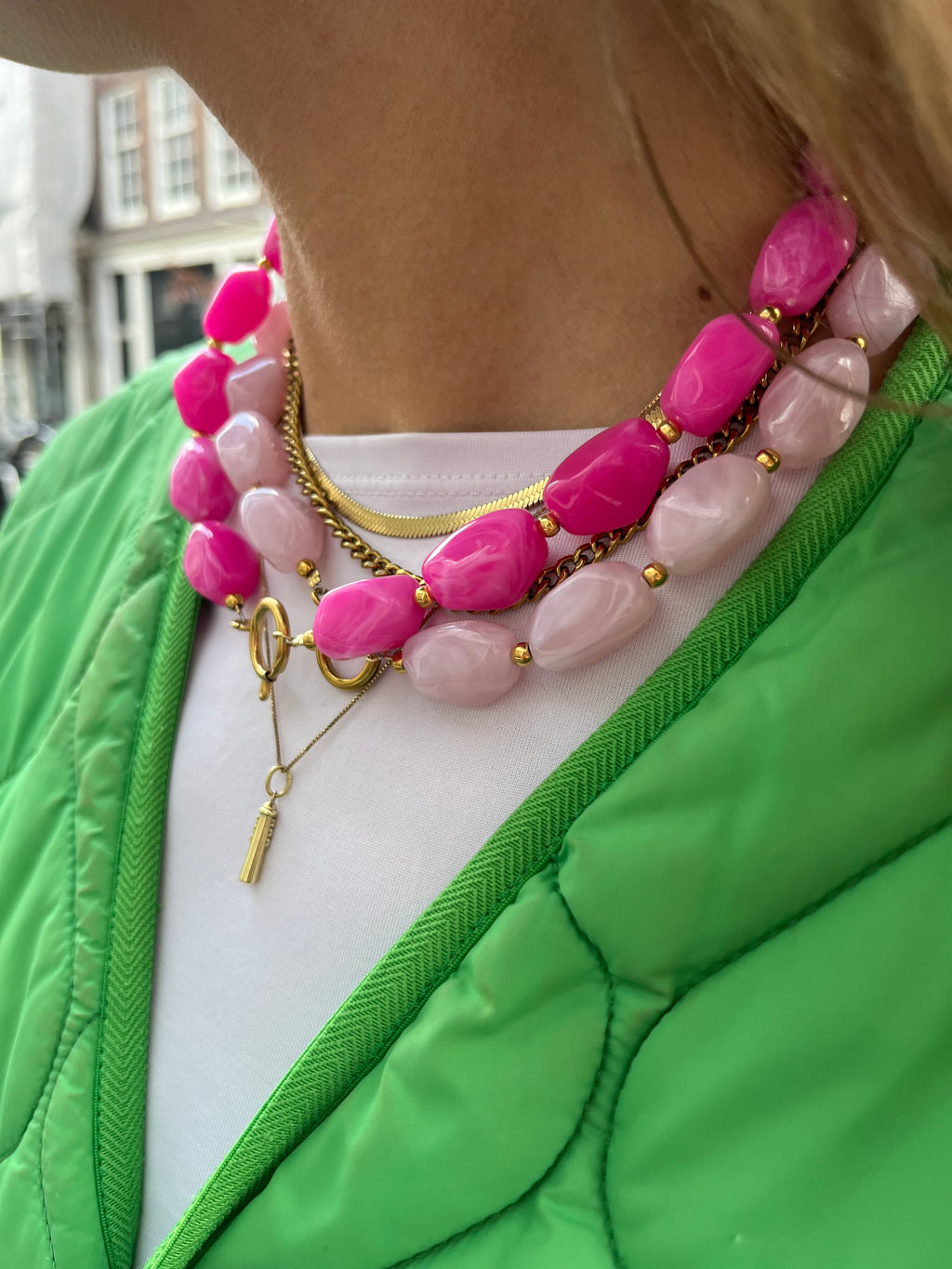 Nugget Necklace Baby Pink