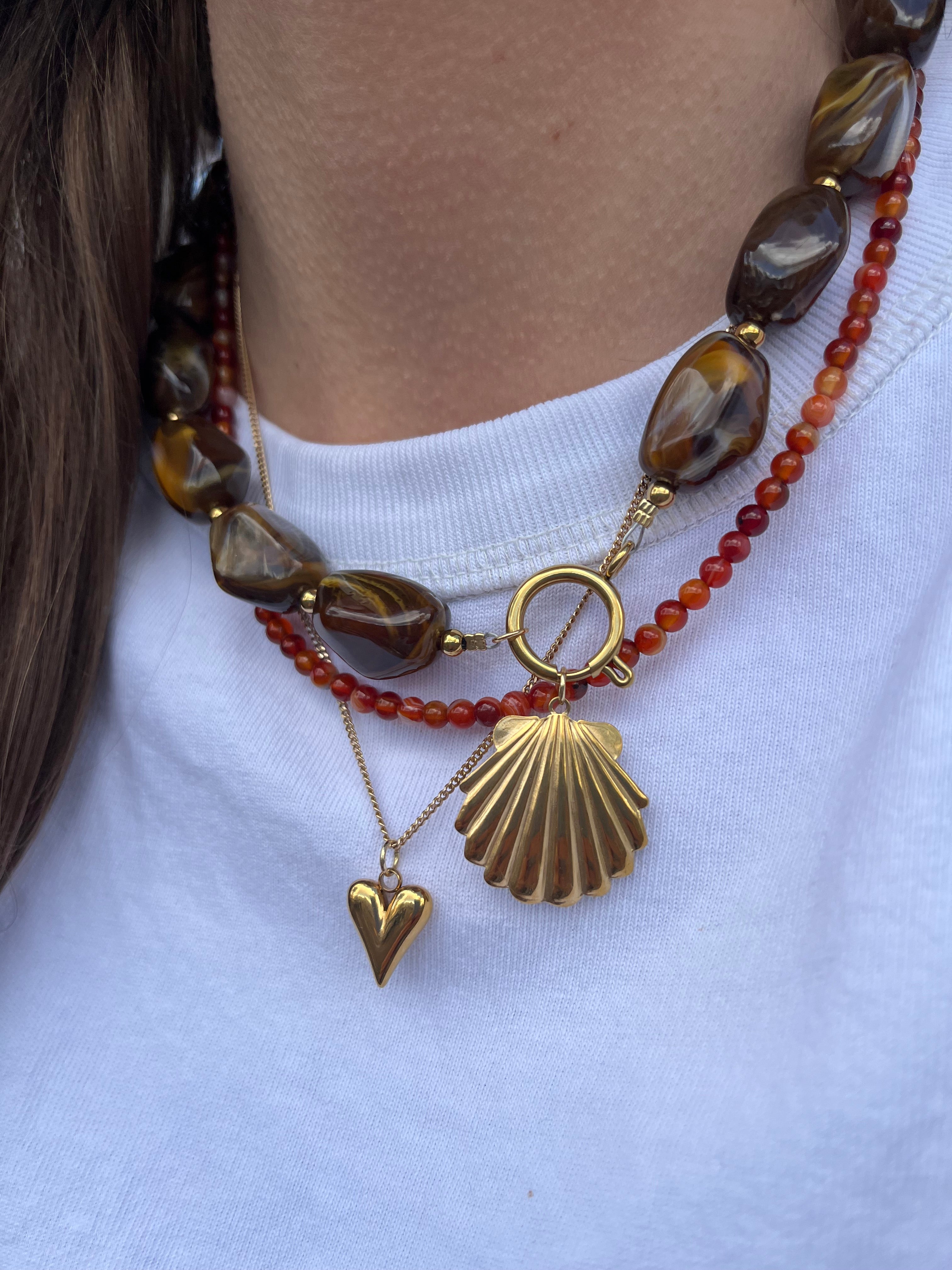 4mm Natural Stone Necklace Carneole