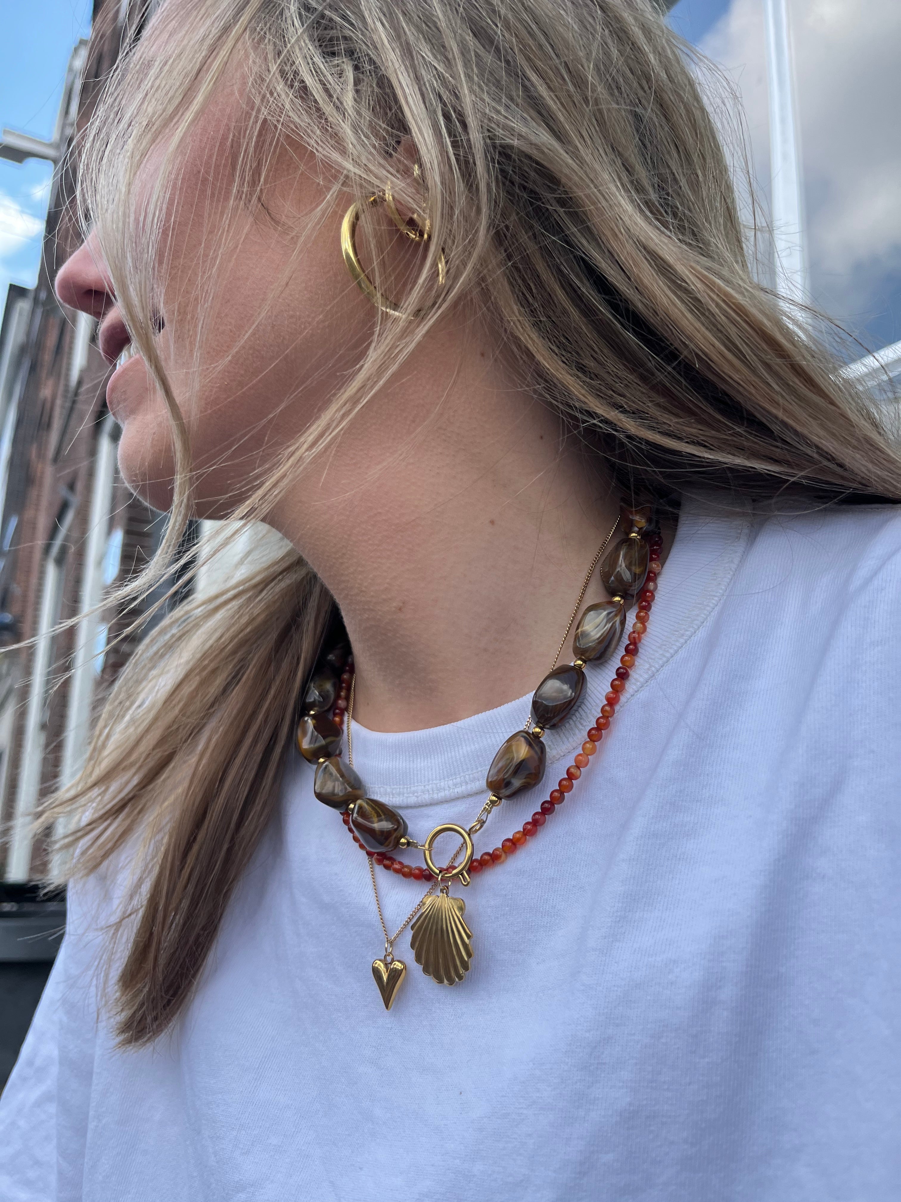 4mm Natural Stone Necklace Carneole