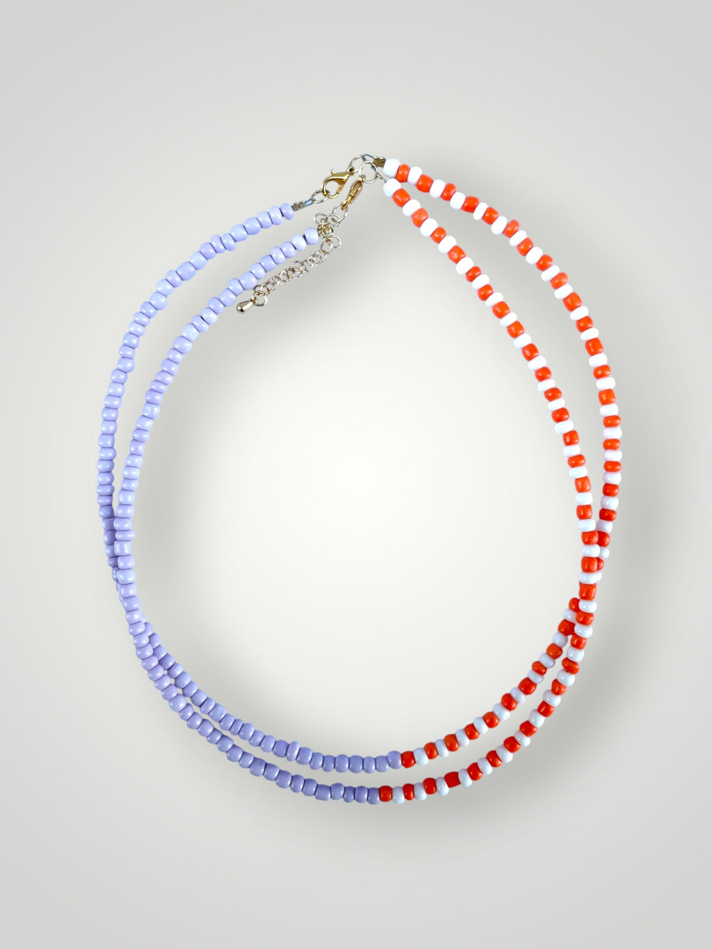 Double Trouble Necklace Orange/Lilac